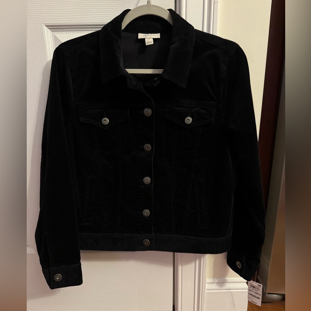 Black Corduroy Jacket Style & Co NWT